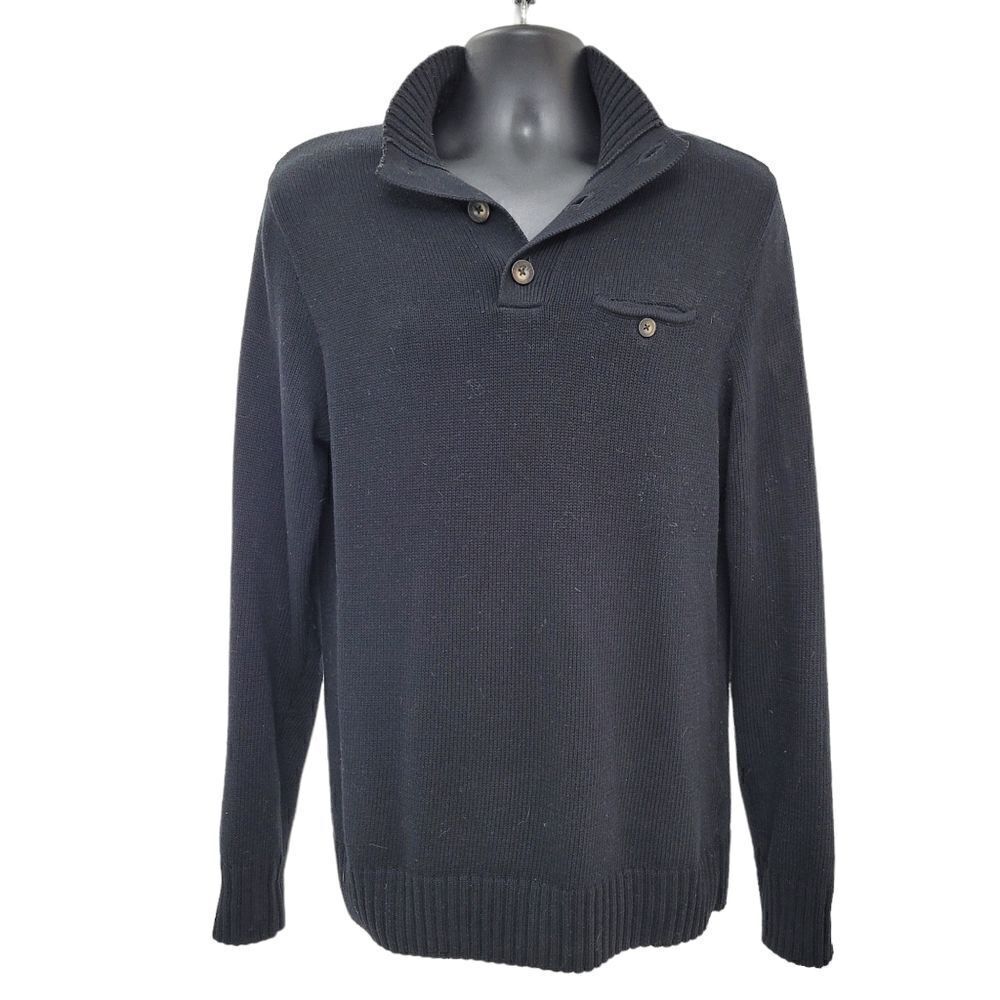 2/$20 Y2K Retreat Black Knitted Sweater Top 100% Cotton Size: M